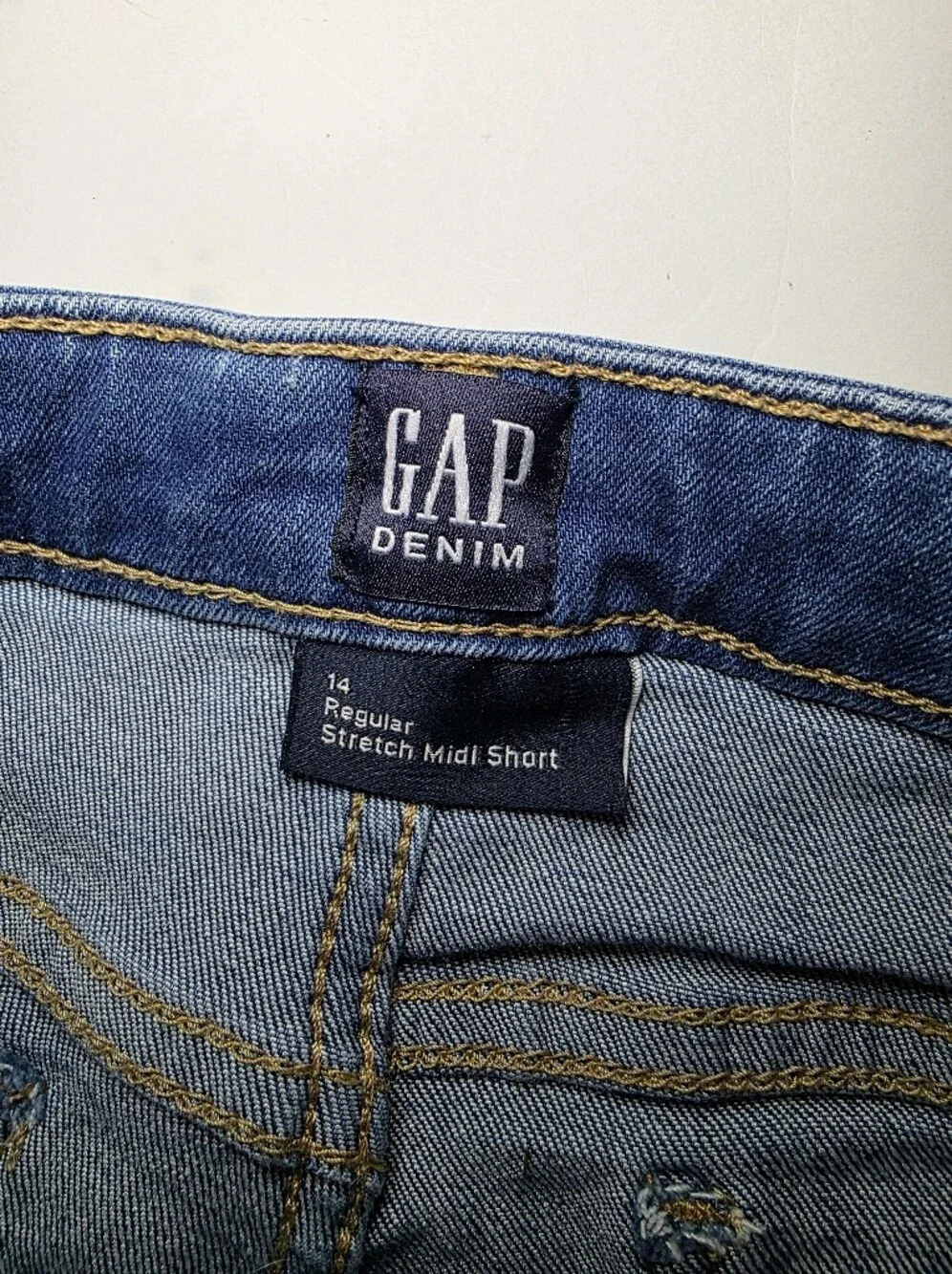 Gap Denim Short Size 14 Stretch Midi Short  Blue Jean Girl
